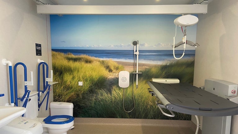 Interior of the new Changing Place toilet and change facilities at Sandilands
